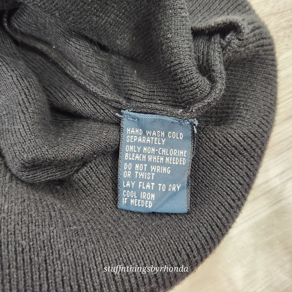 Polo Ralph Lauren Men Long Sleeve V-Neck PullOver Sweater Blk Pima Cotton Large‎