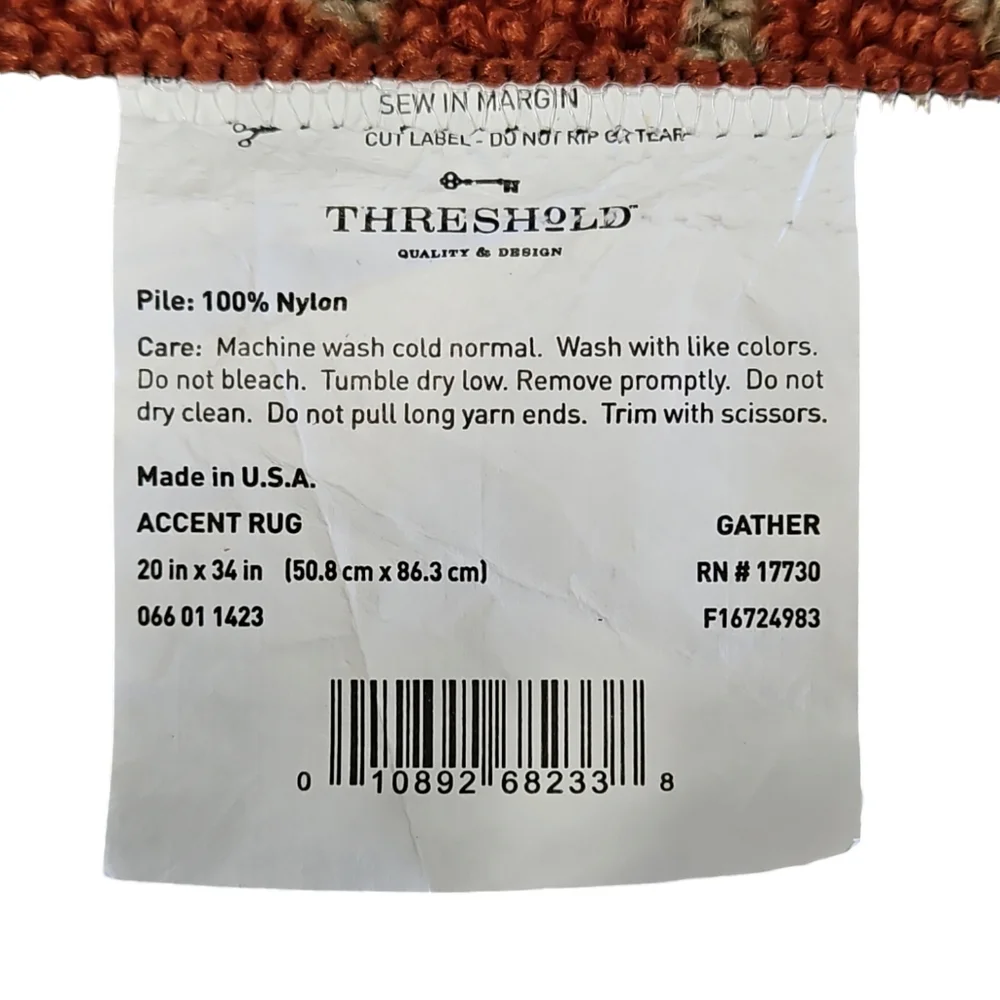 Threshold accent rug