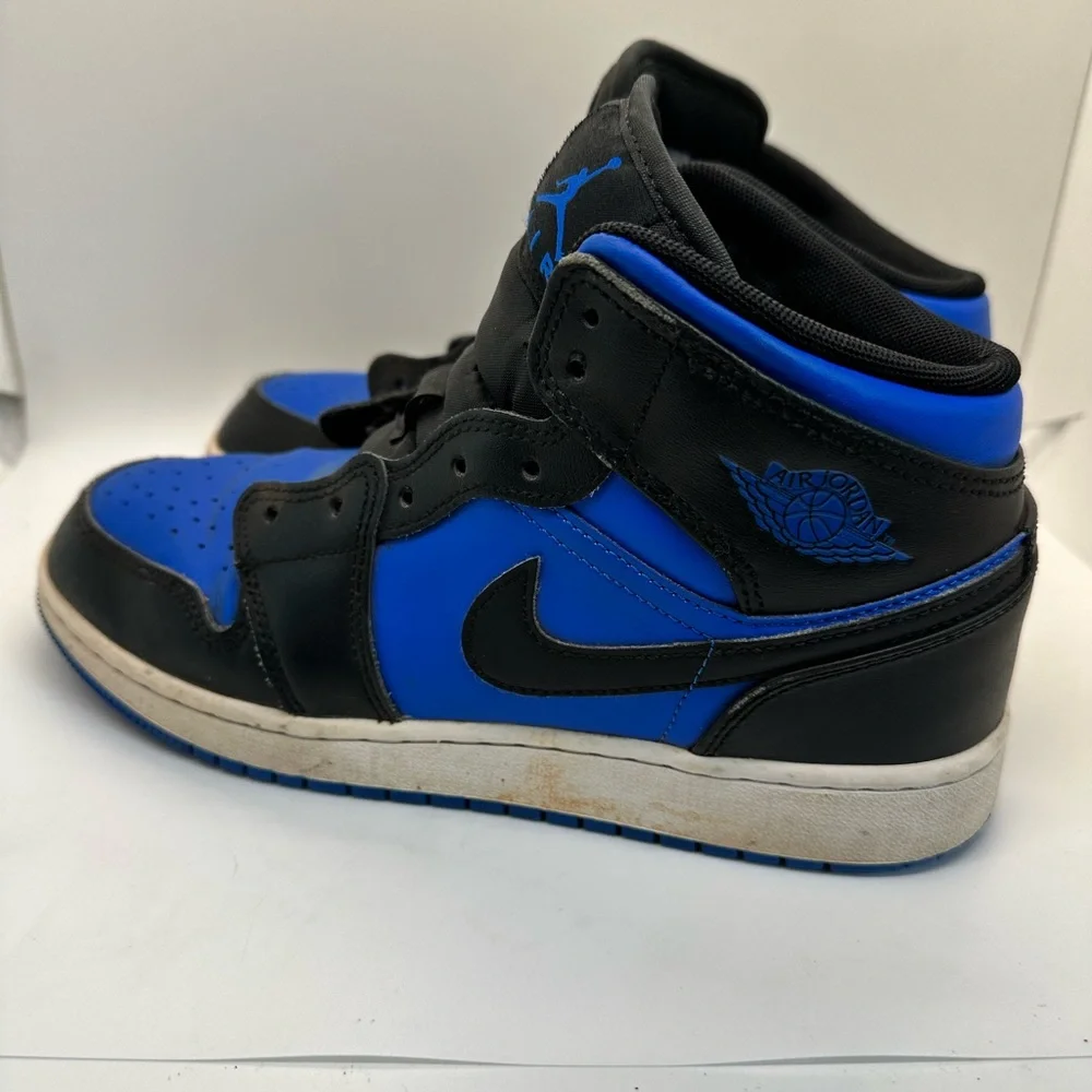 Nike Air Jordan 1 Mid Black Royal‎ Blue Size 5.5Y