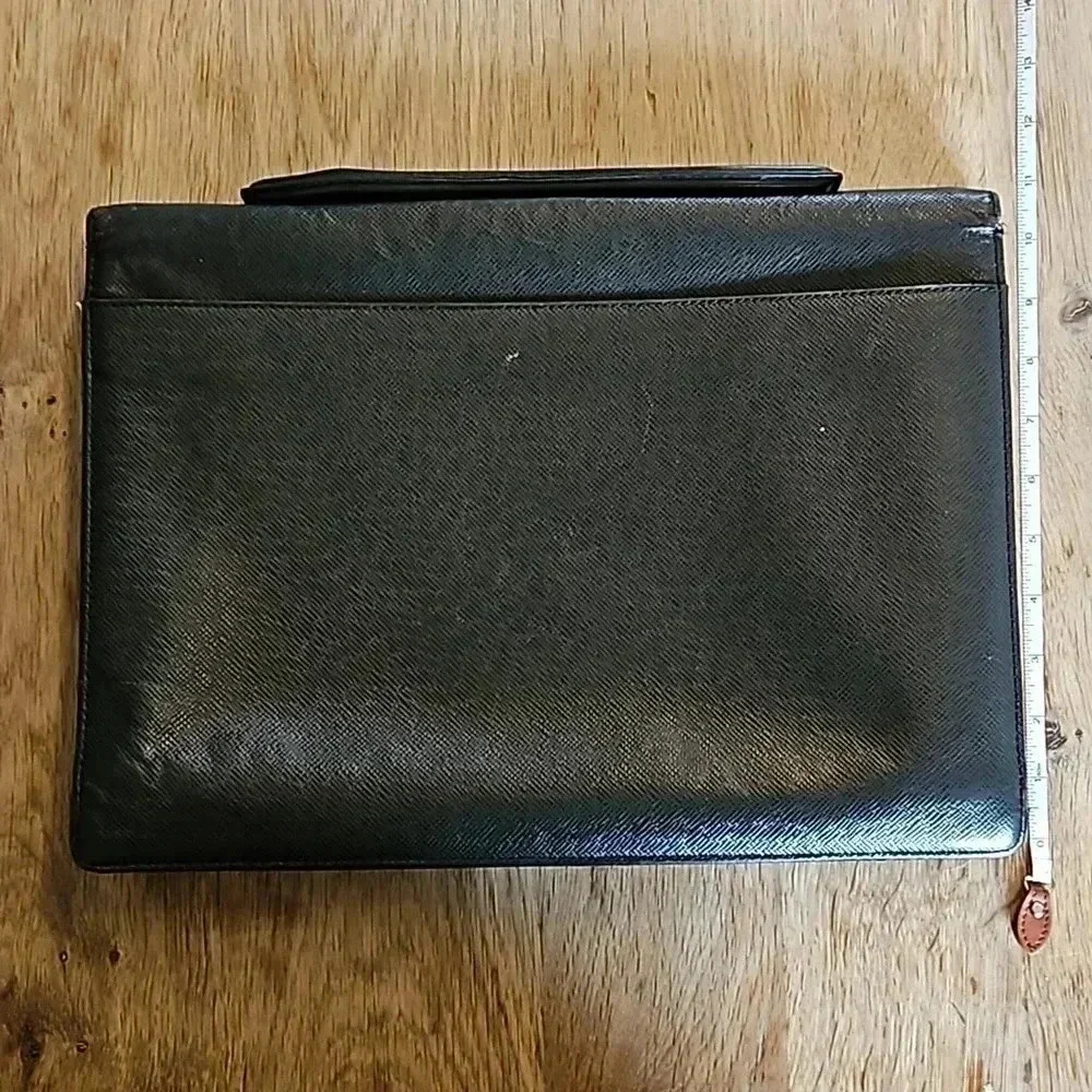 Louis Vuitton Porte Document Black Taiga Leather Briefcase