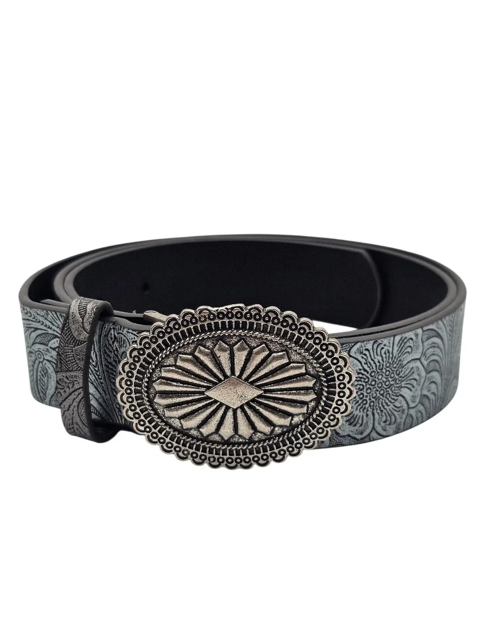 Women's Silver Faux Turquoise Stone Belt