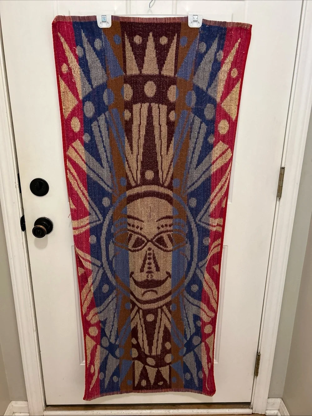 Kaufman Vintage Beach Towel Sun Face Aztec