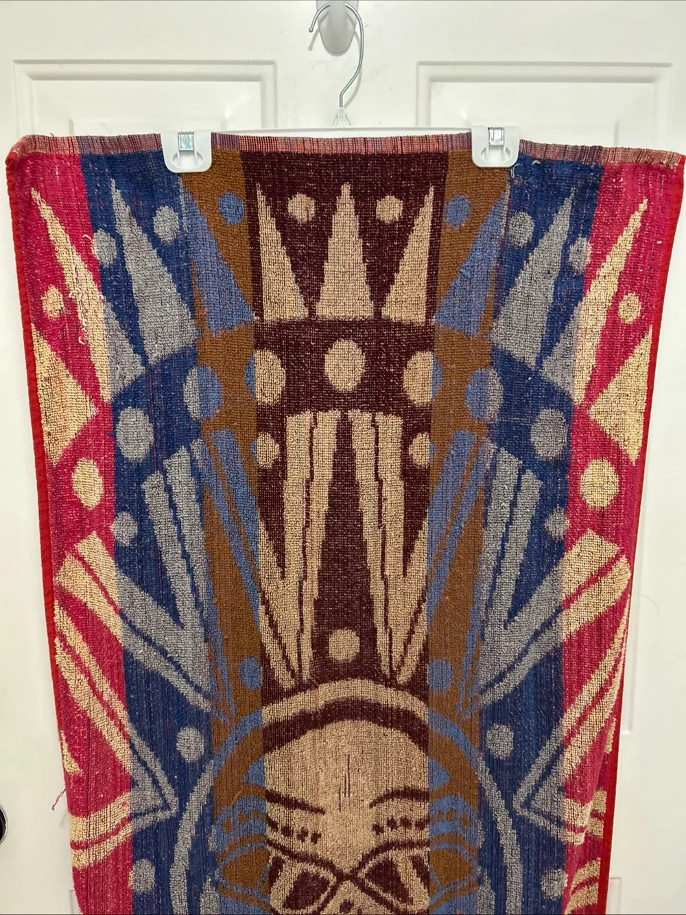 Kaufman Vintage Beach Towel Sun Face Aztec