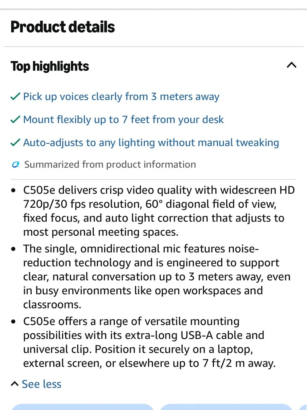 Logitech clear 720p