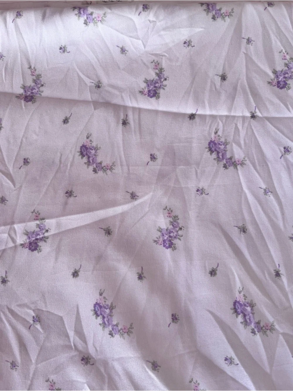 Shabby Chic Lavender Floral Flat Sheet Twin