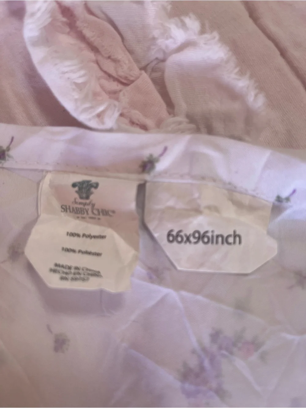Shabby Chic Lavender Floral Flat Sheet Twin