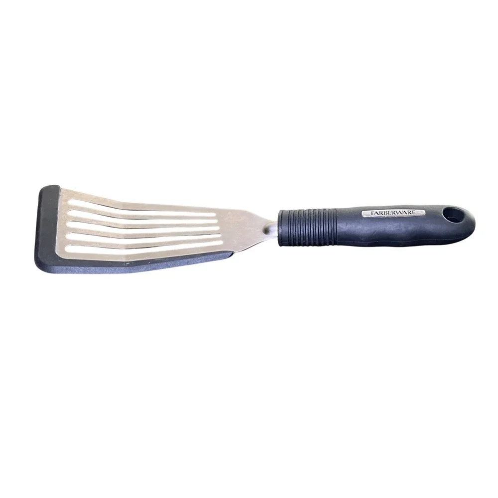 Farberware Slotted Spatula Turner Metal Head Black Handle Kitchen Utensil