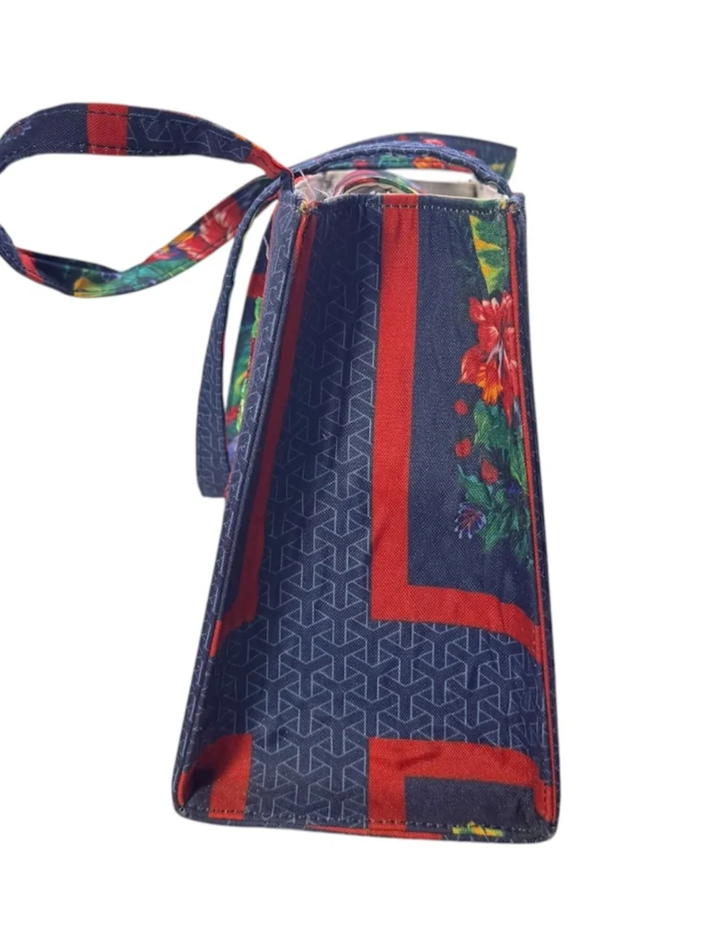Tropical Parrot Beaded Embroidered Canvas Tote Bag Matching Wallet Set Y2K