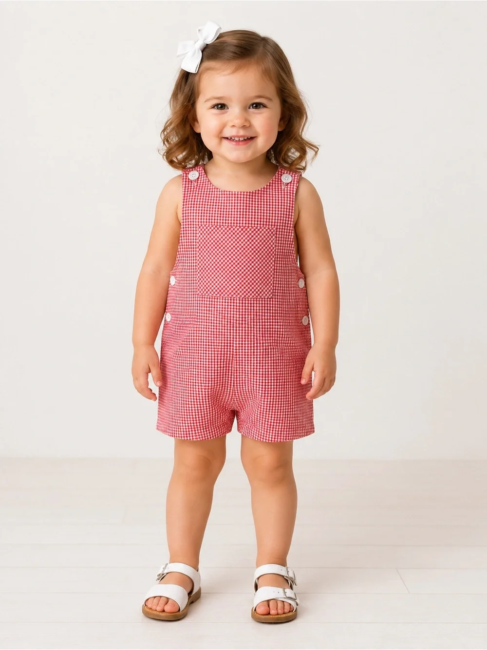Edgehill Collection Baby Gingham Romper, Size 124М Cotton