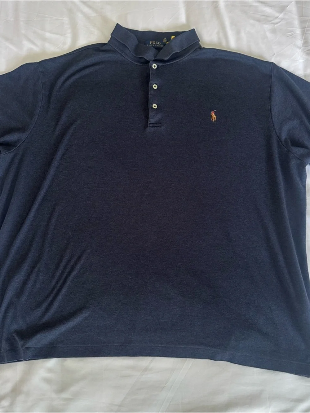 Polo Ralph Lauren Classic Fit Soft‎ Touch Cotton Collared Blue Shirt Men's 3XB