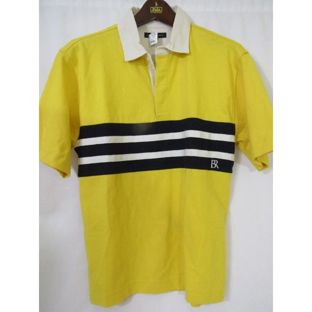 Banana Republic Monogram Yellow Polo Collar Shirt Size‎ S