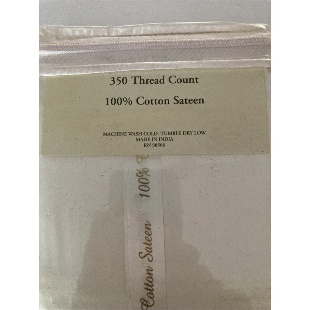Imperial Collection Two Standard 100% Cotton Sateen Pillowcases 350 Thread CT.
