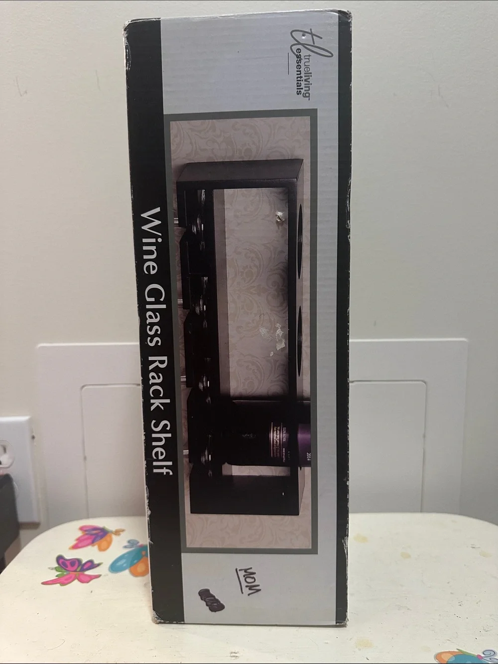 Black Wine Glass Rack Shelf