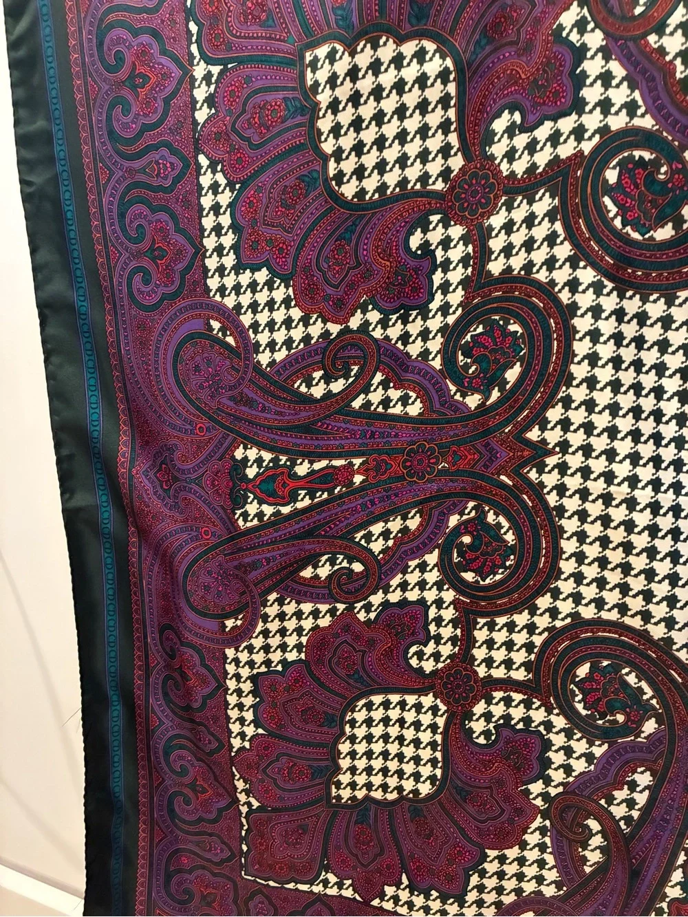 Christian Dior Silk Scarf in Plum and Deep Green