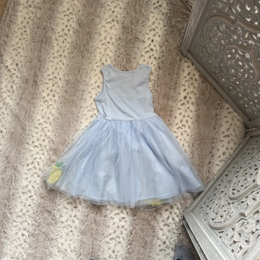 Cynthia Rowley blue dress girls size 6 lemon embroidery garden party summer