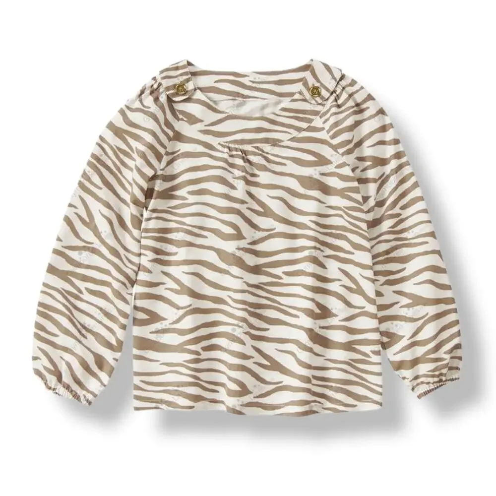 Gymboree Girls Blouse Size 10 Right Meow‎ Tiger Stripes Striped Top Rayon NEW