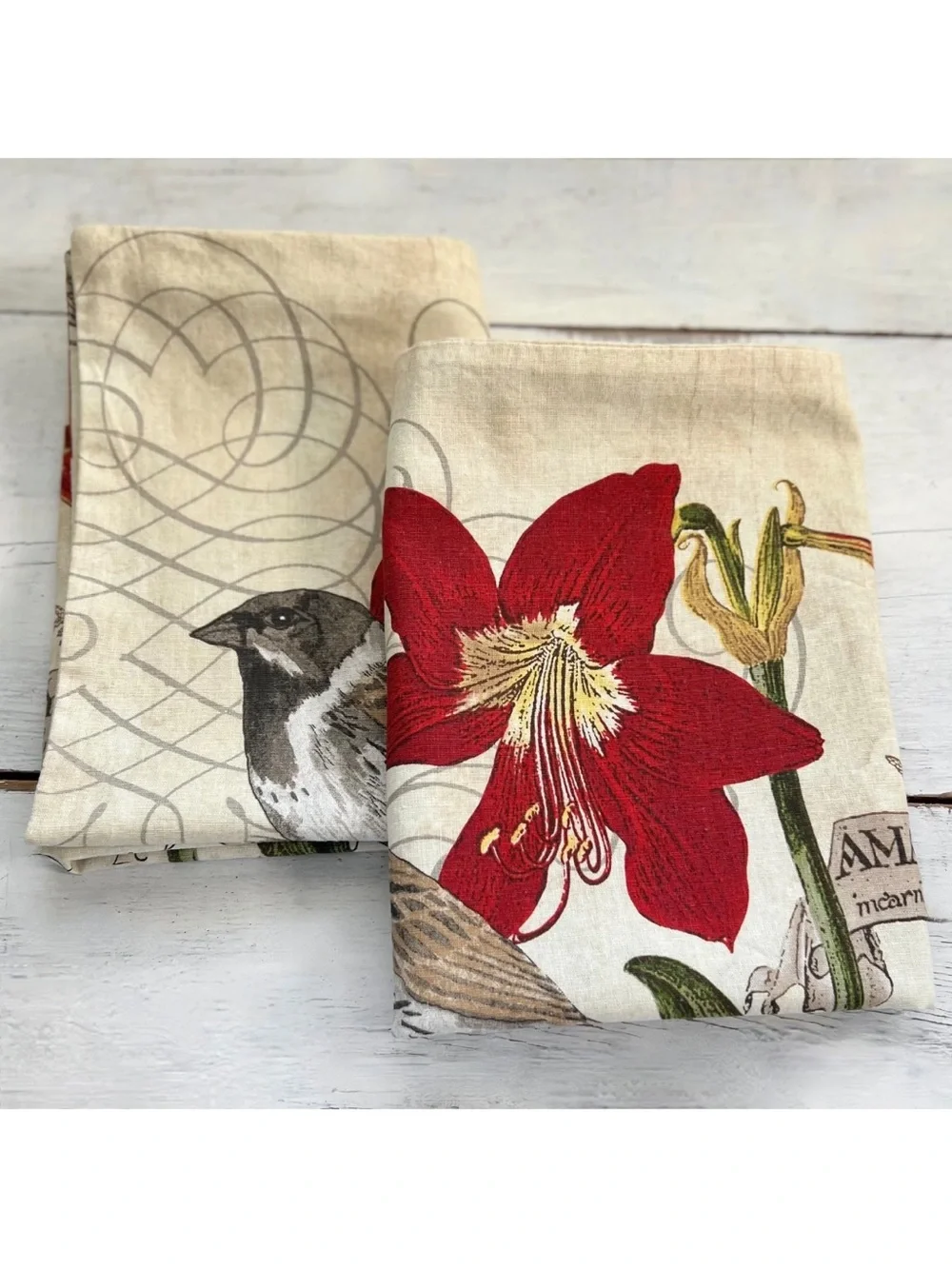 2 POTTERY BARN Amaryllis LINEN Cotton 24