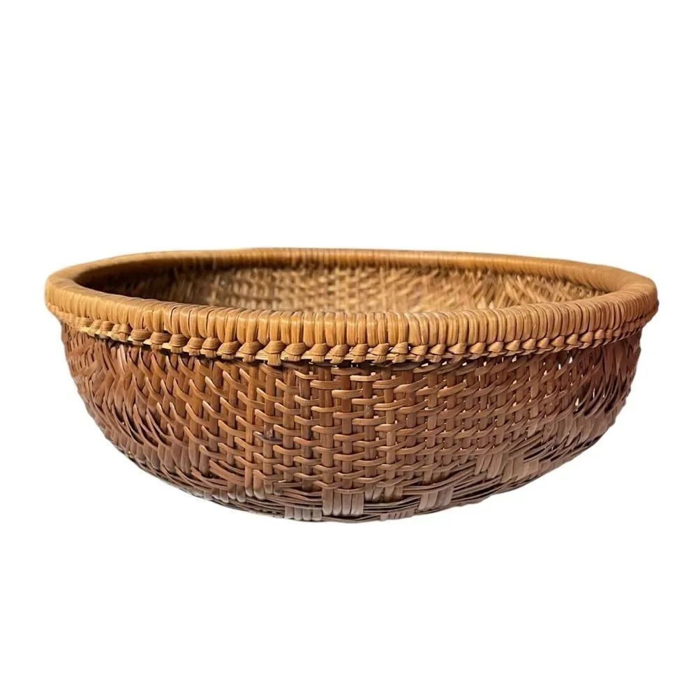 Vintage Bamboo Woven Winnowing Basket
