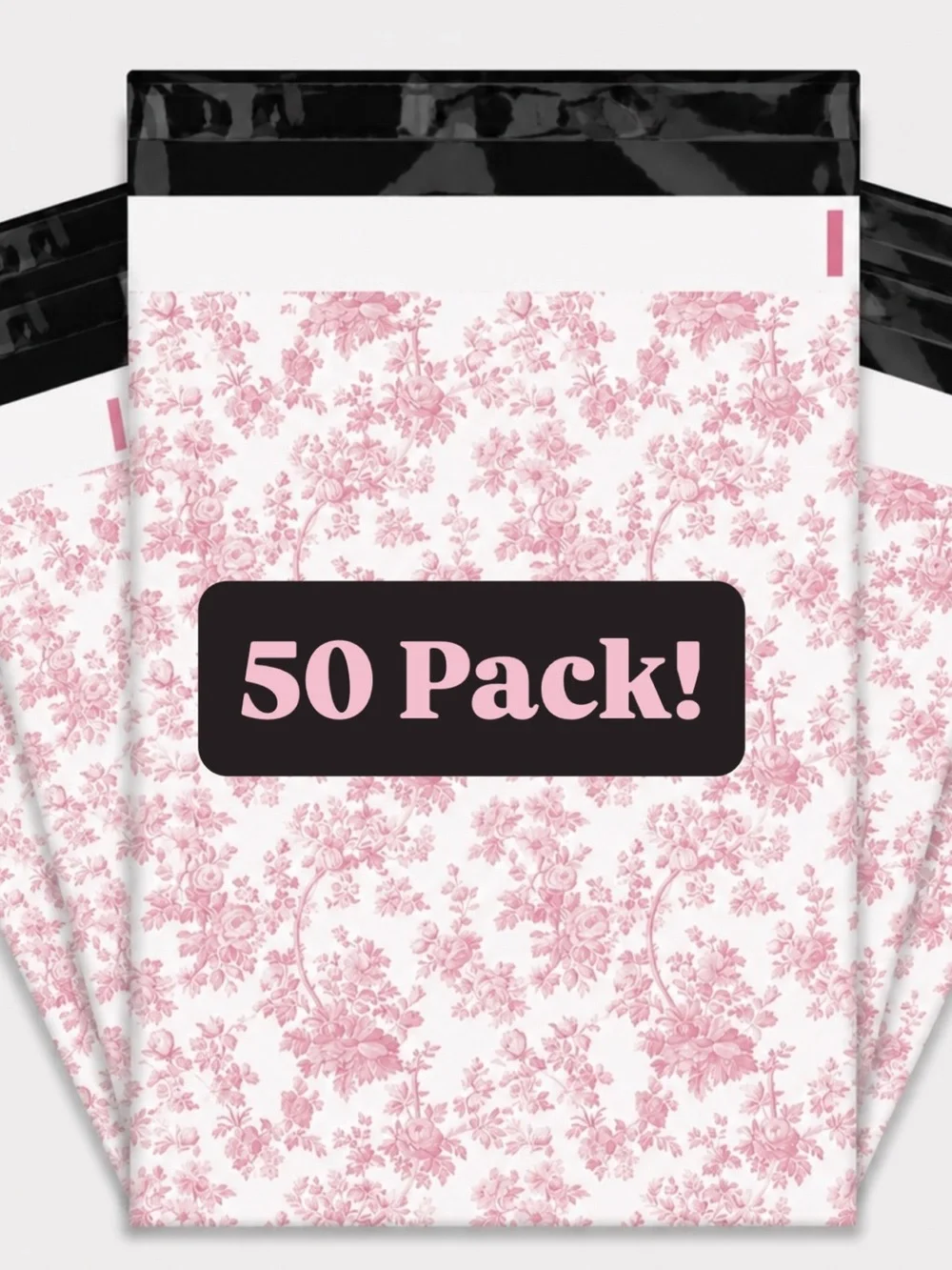 50 Pink French Toile Polymailers 10x13 Floral Shipping Bags Boutique Packaging