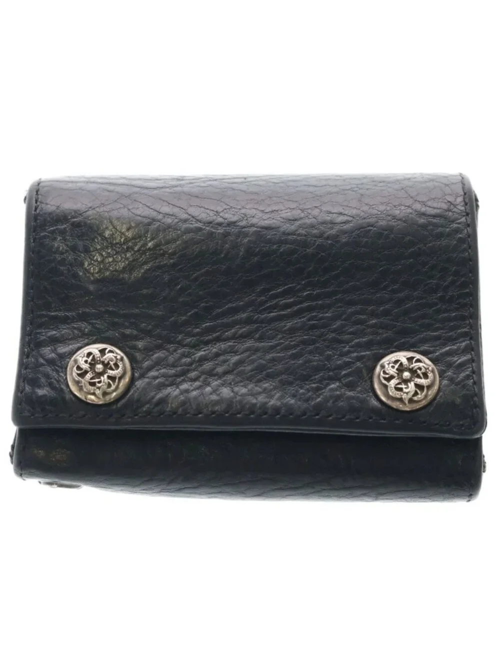 Chrome Hearts Celtic Button Leather Wallet Black