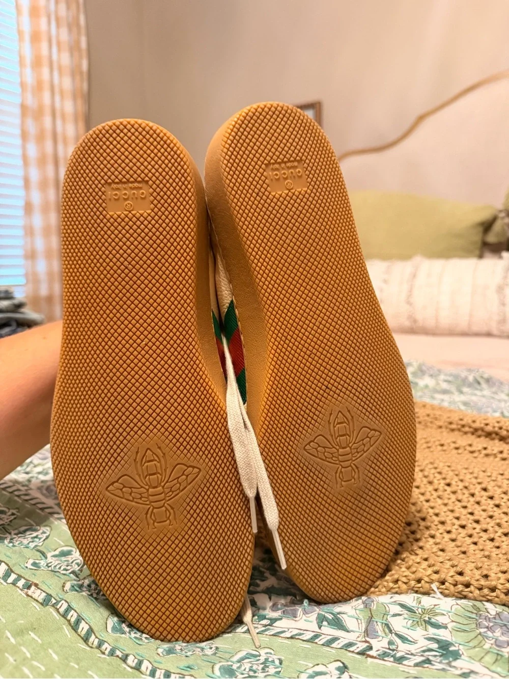 Gucci Web G 74 GG Sneakers Bees Yellow Leather