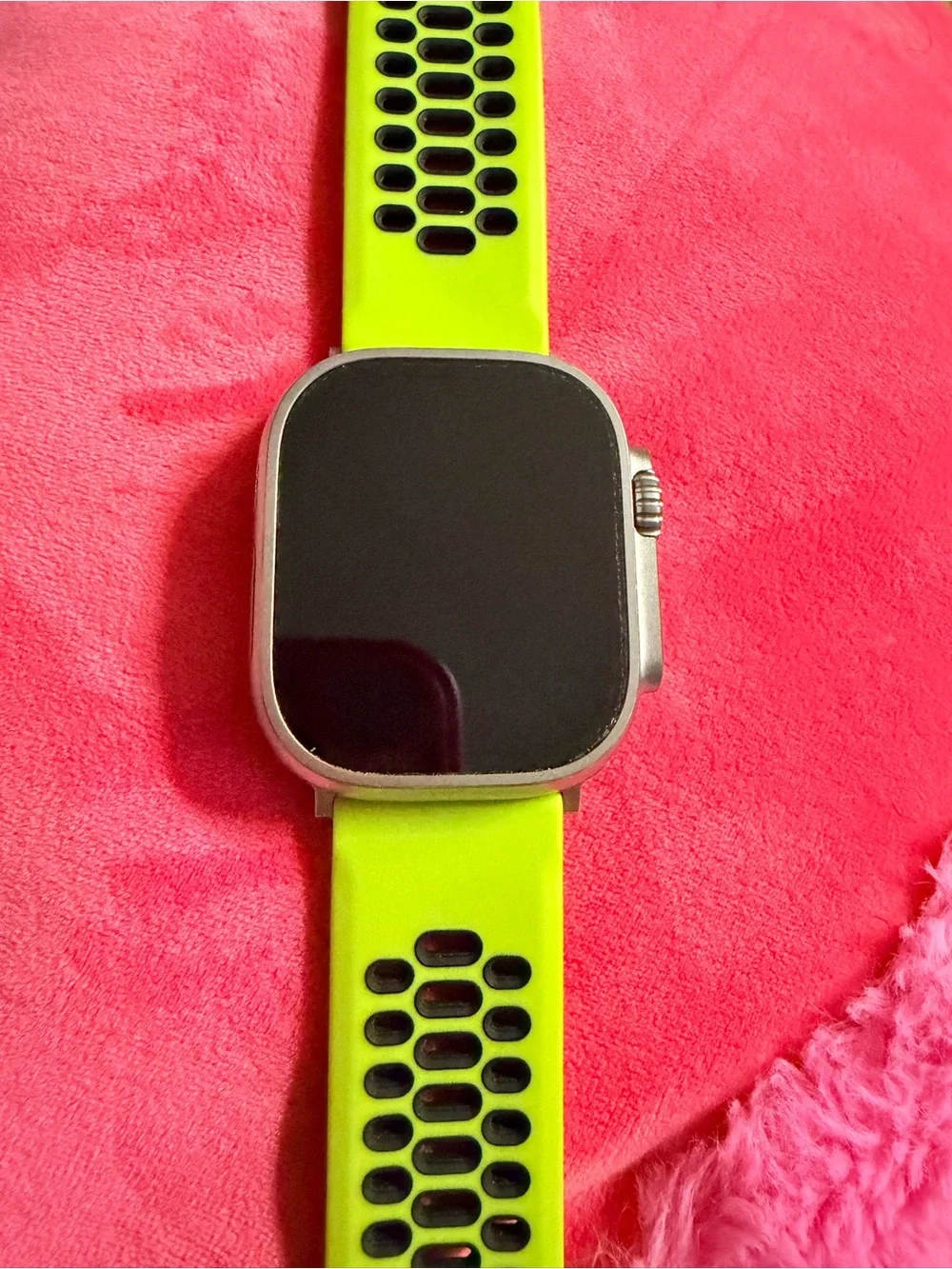 Neon Green Sport Silicone Watch Band with Black Accents for Smartwatches