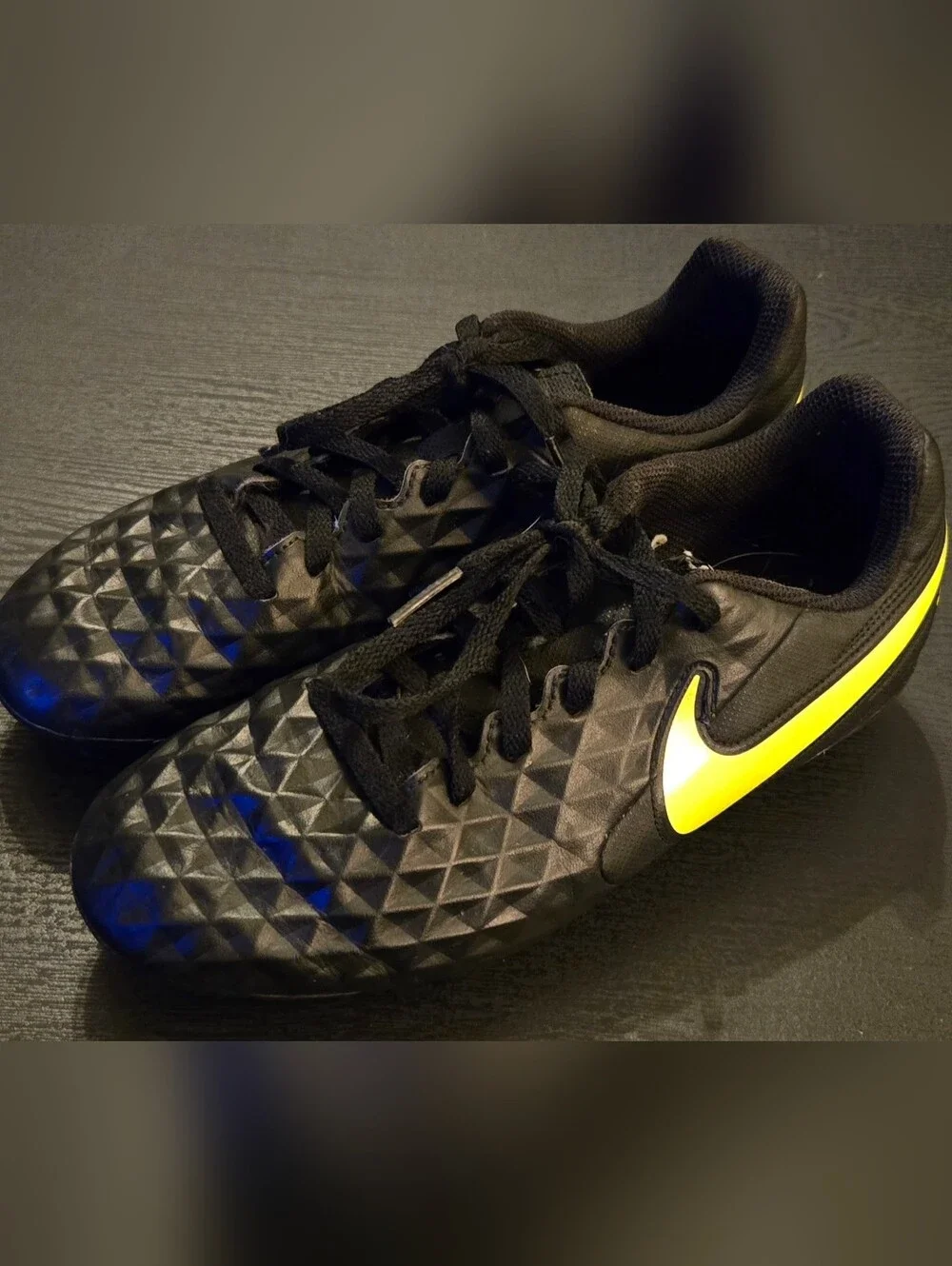 Boys Black And Neon Nike Soccer Cleats