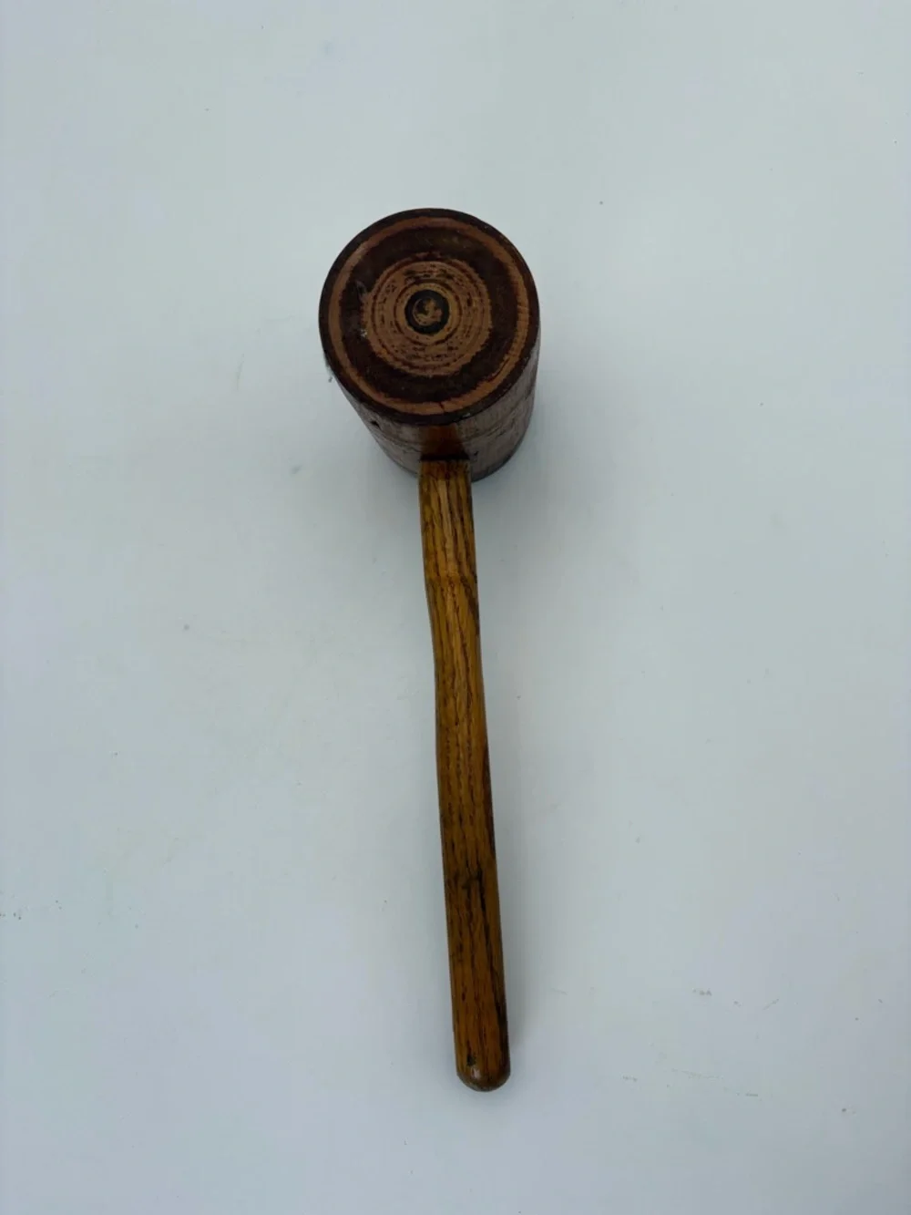 Vintage or Antique Handcrafted Wooden Mallet - Natural Brown