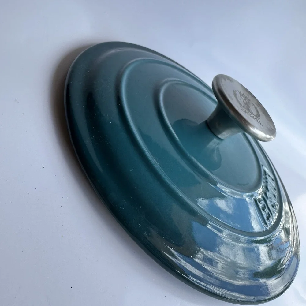 Basque Enameled Cast Iron Cookware Replacement Lid Only Teal