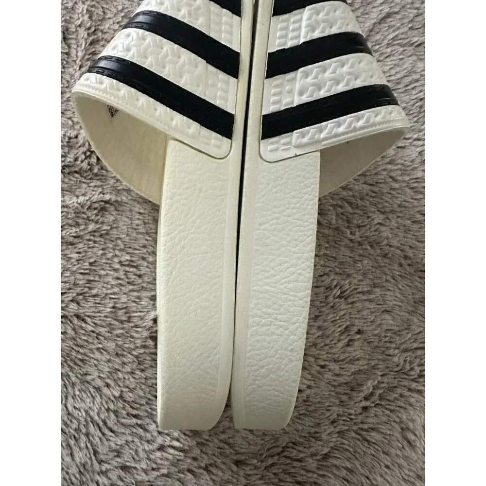 Adidas Adilette Mens Sport Sandals Slides Flip Flops Size 4 White Black 280648