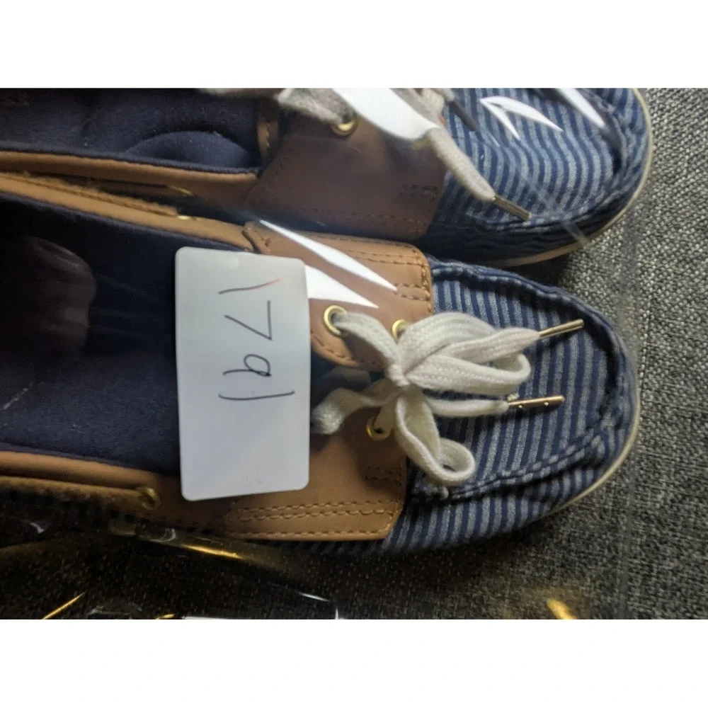 Keds Glimmer Womens Dream Memory Foam Striped Navy Blue Boat Shoes Size 8