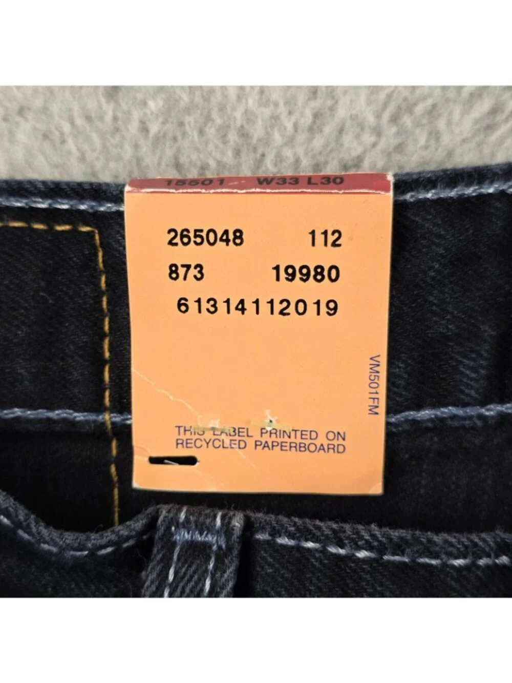 Levi's 501 Jeans Mens 33x30 Dark Wash Button Fly Deadstock Preshrunk NWT 2003