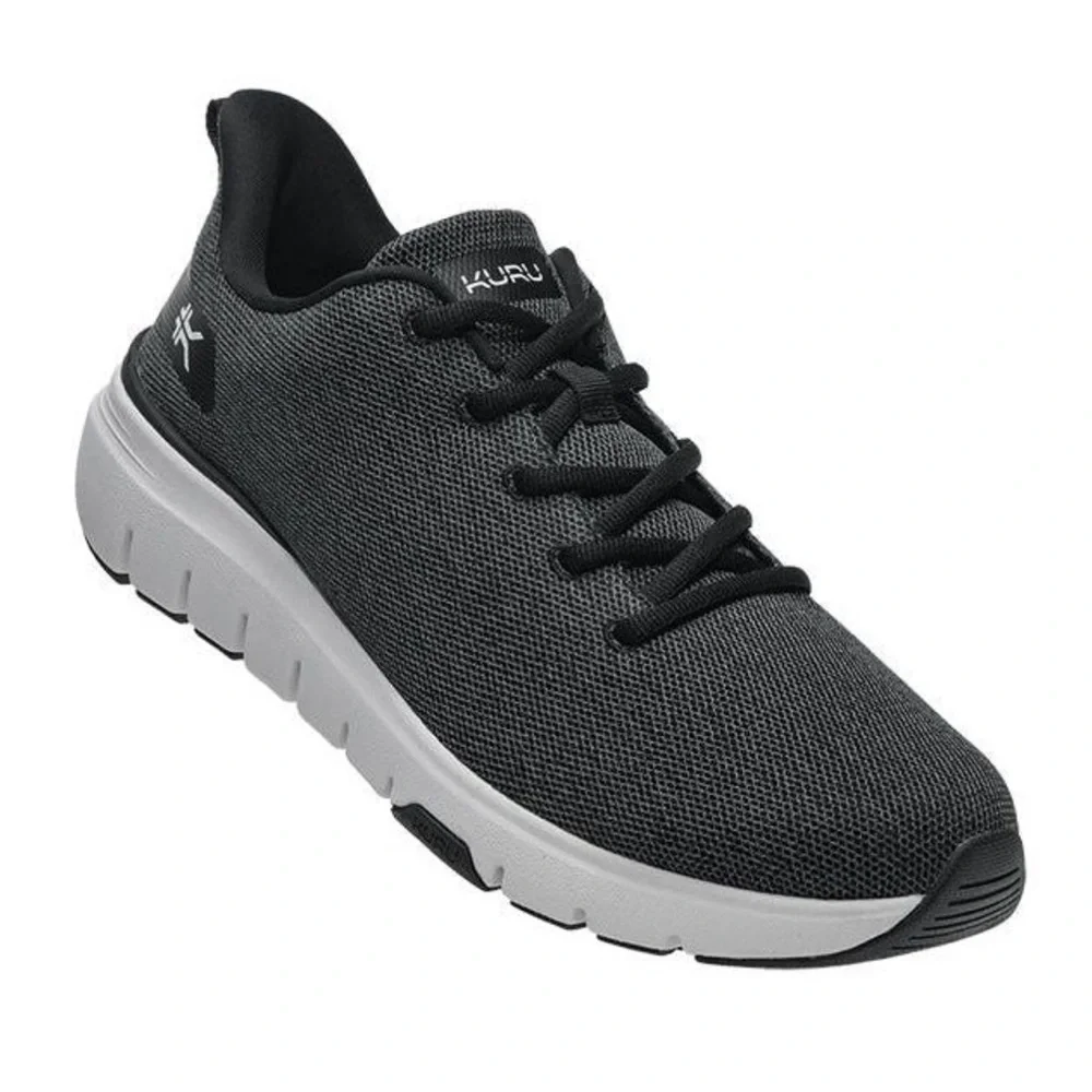 KURU Men's Via Flex Black and White Sneakers size‎ 10 wide