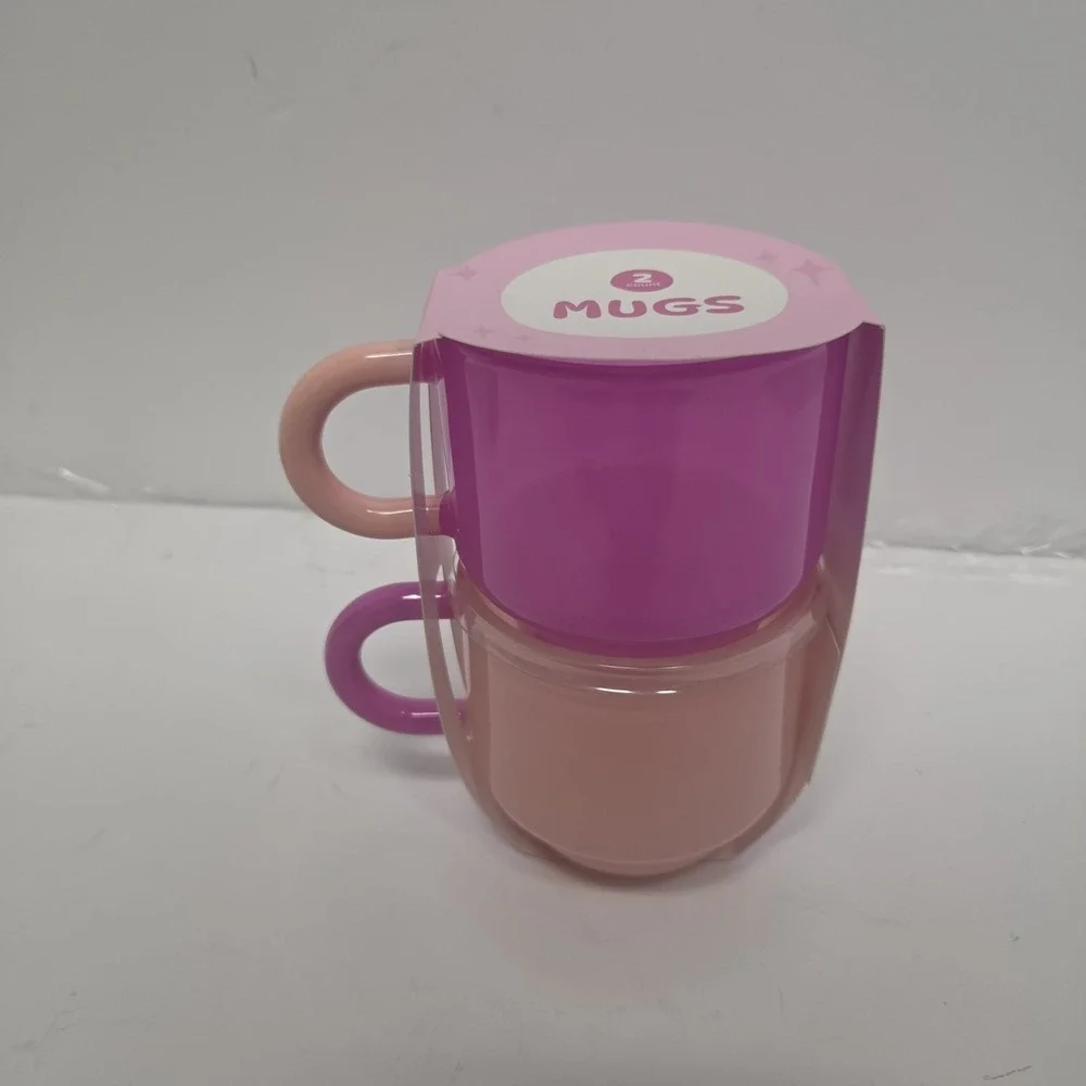 NEW Matcha Mugs Playground Set of‎ 2 Pink Glass mugs/hand crafted