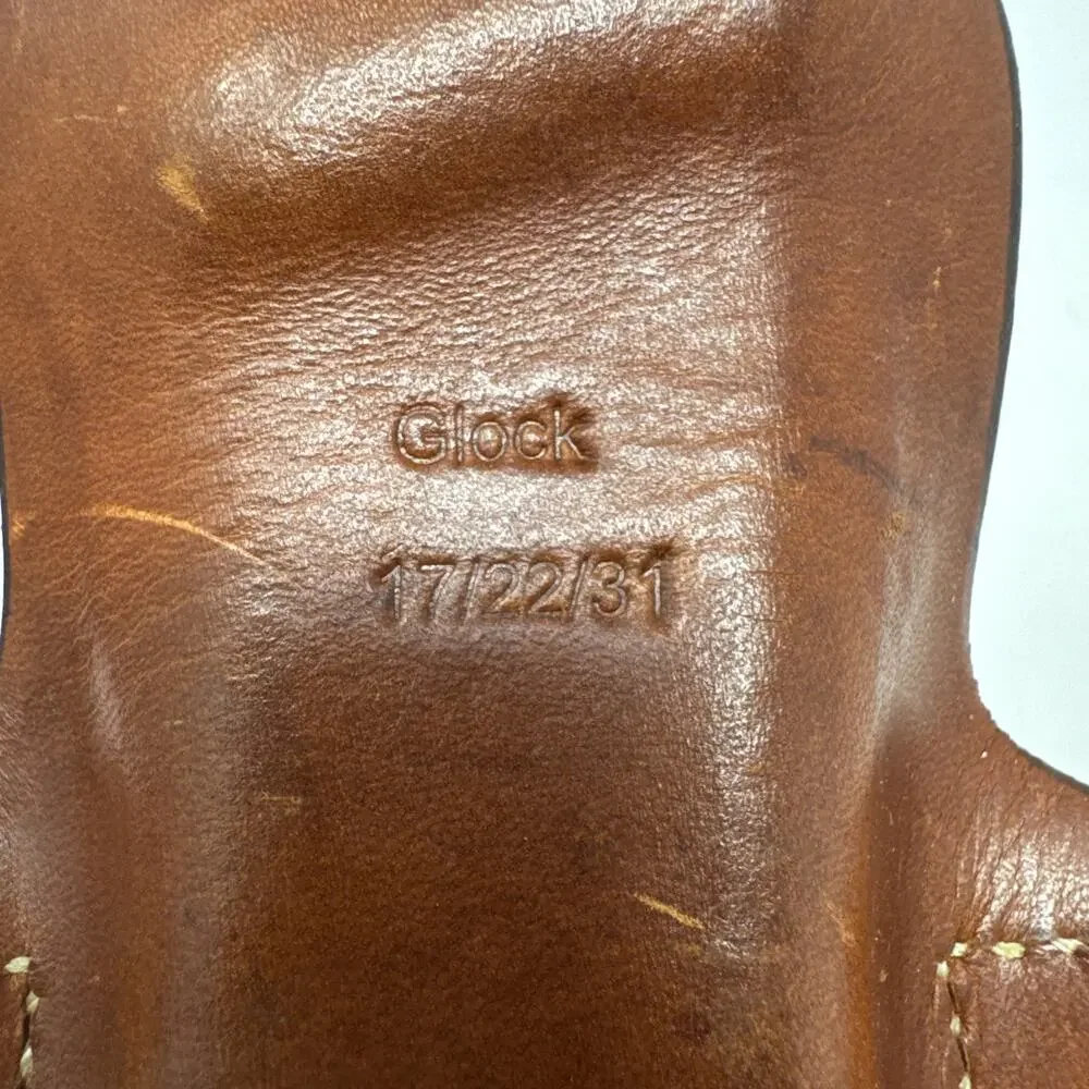 DM Bullard Maker‎ Brown Leather Custom Holster For GLOCK 17/22/31 OWB