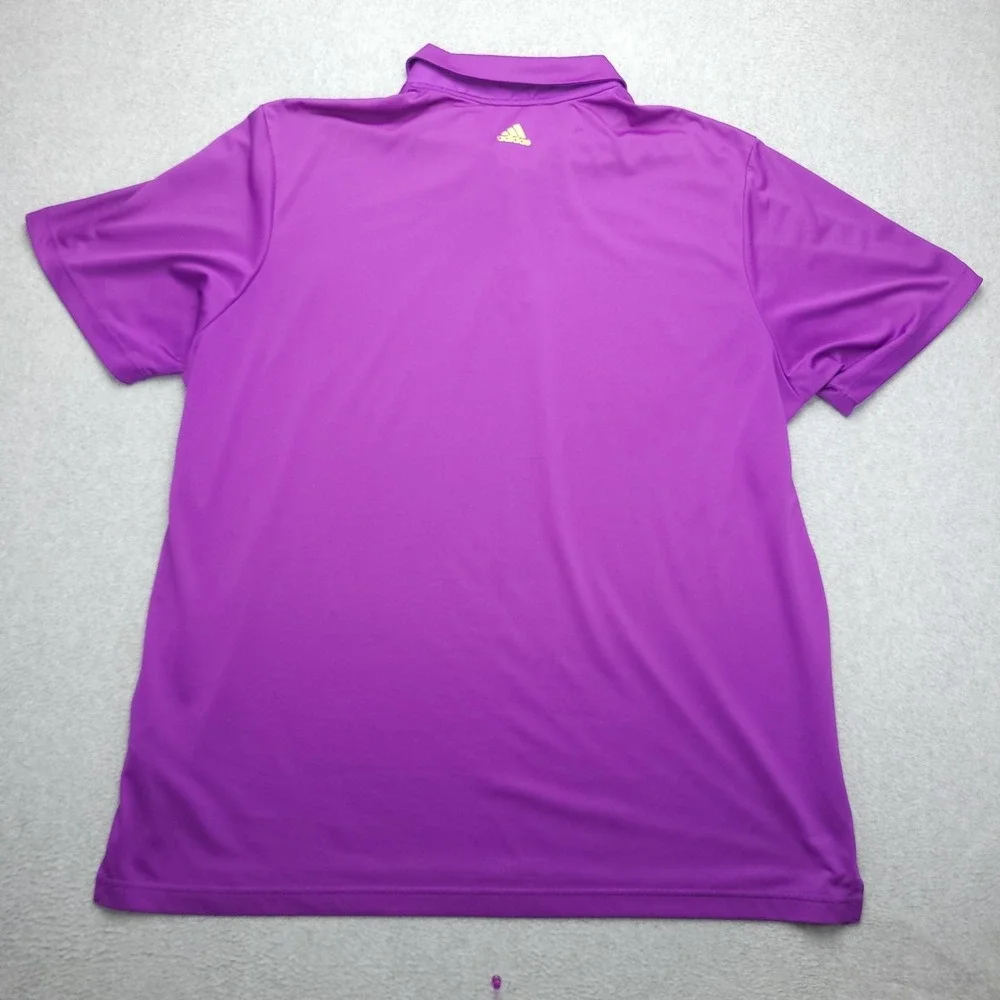 Adidas‎ Adizero Polo Shirt Mens 2XL Purple Stripe Golf Performance Stretch Top