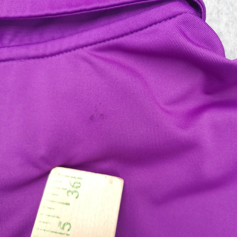 Adidas‎ Adizero Polo Shirt Mens 2XL Purple Stripe Golf Performance Stretch Top