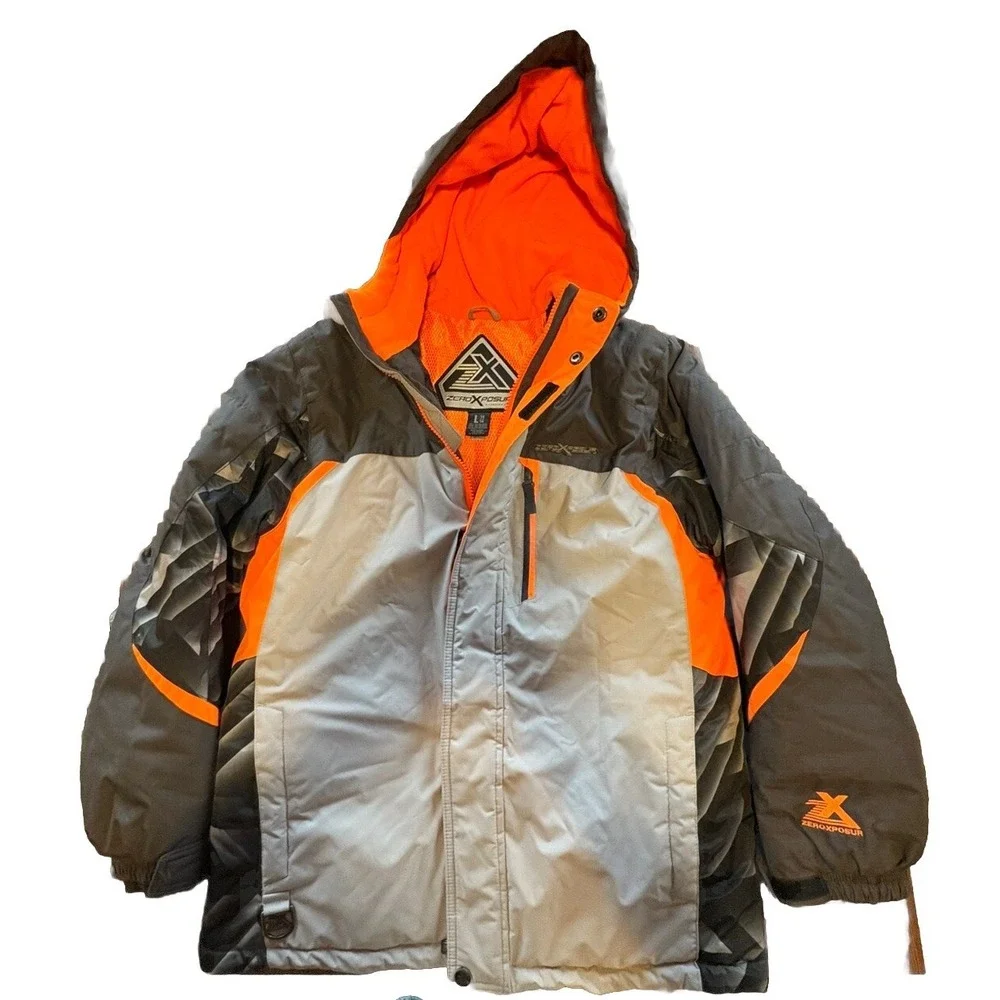 Zero Xposur Full Zip‎ Winter Hooded Parka Boys Snow Coat Youth Size Large 14/16
