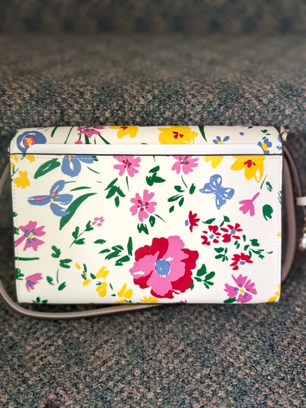 Kate Spade White Floral Crossbody & Matching Slide Sandals 8.5 Mother’s‎ Day