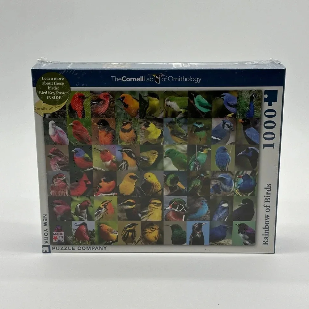 Rainbow Of Birds Cornell Lab Of Ornithology 1000 Piece Puzzle Sealed w/ Poster‎