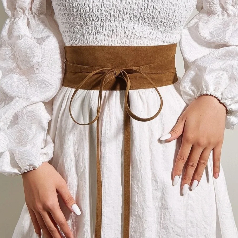 Elegant Brown Western Cowgirl Waist Belt for Women
