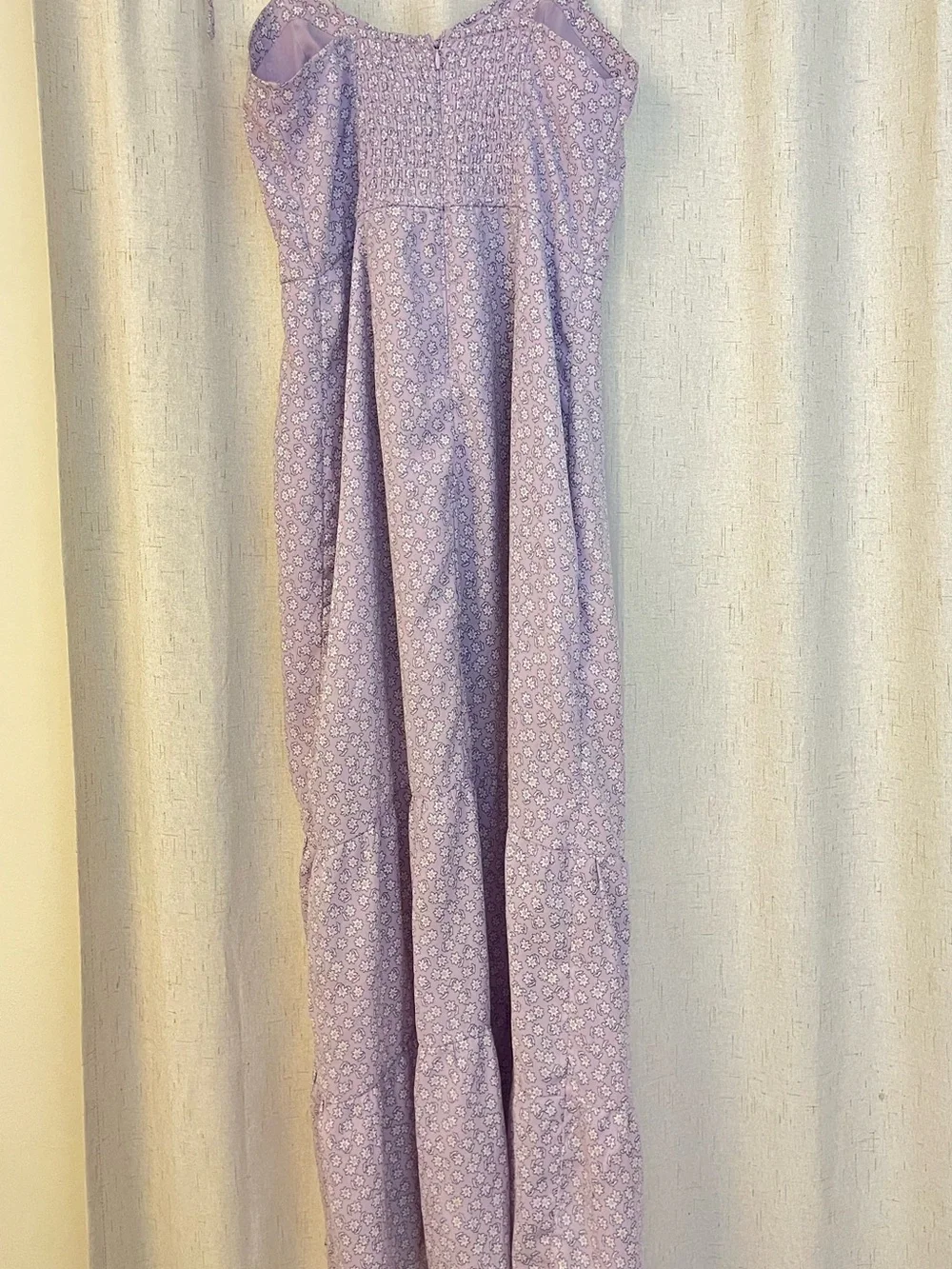 Abercrombie & Fitch Lilac Spaghetti-Strap Floral Maxi Dress