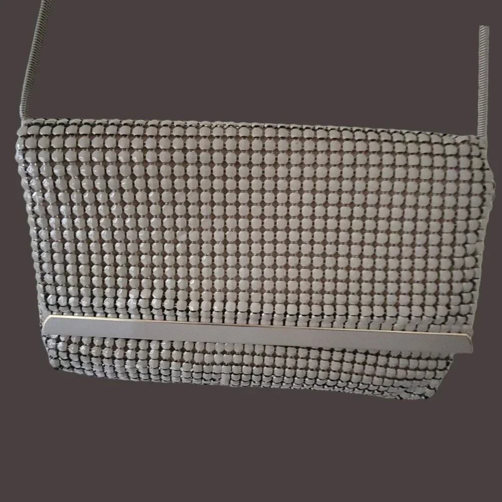 Vintage Mesh Purse Taupe Alumesh Handbag‎ Clutch