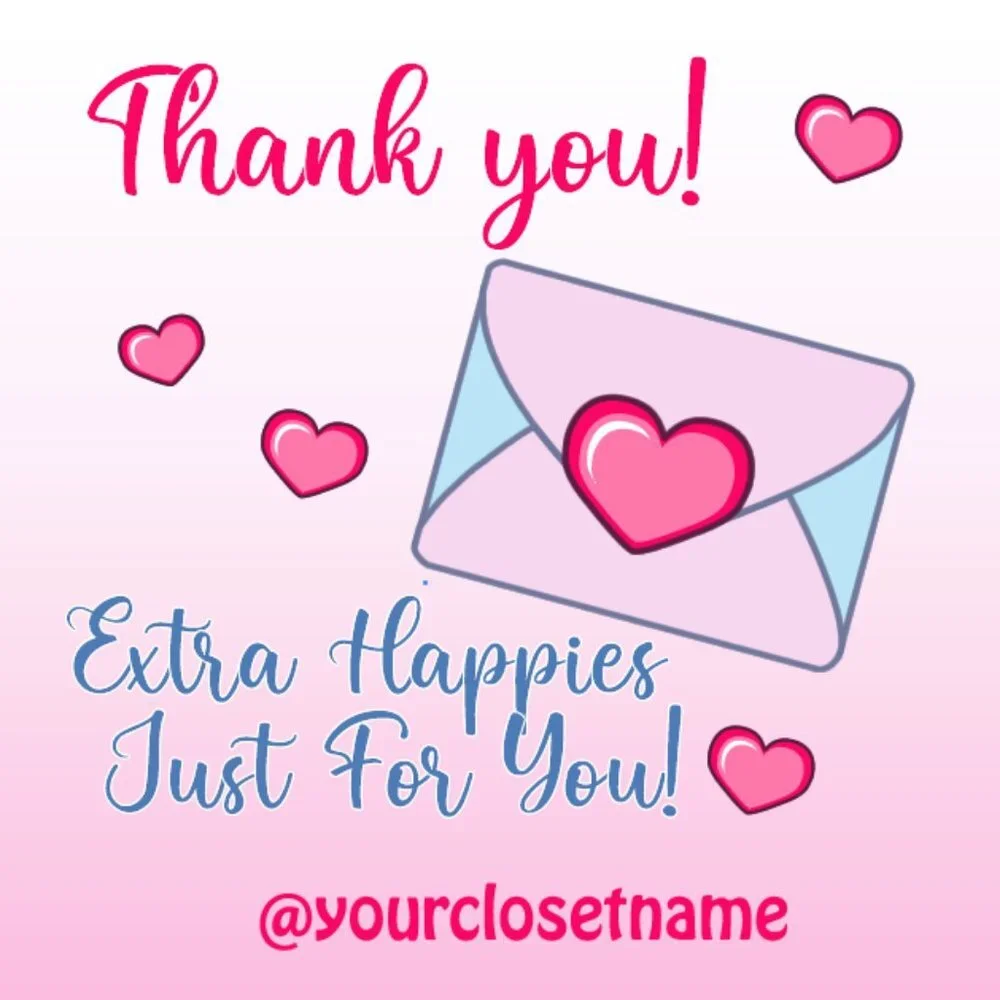 ♥️ 5x25 / 60 Thank You Stickers