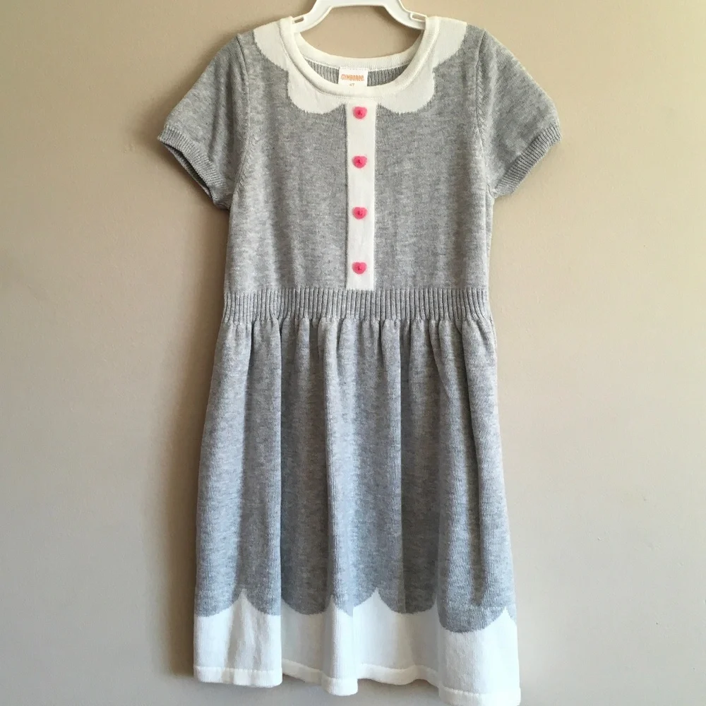 Gymboree Little Girl Cozy Valentine Line Short sleeve Sweater Dress size 4T.