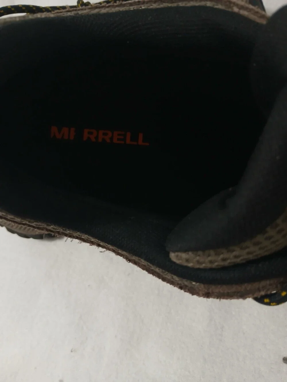Merrell Brown with Yellow Accent Trail Sneakers