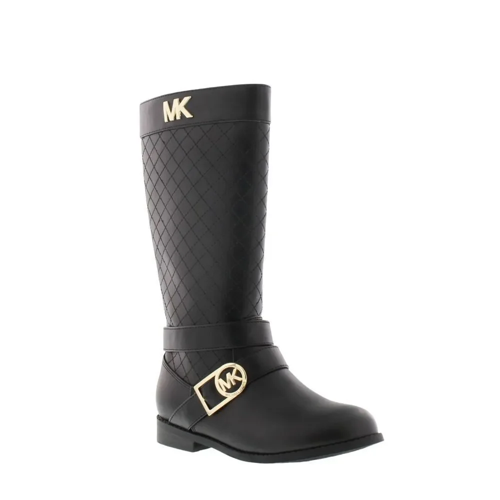 New! MICHAEL KORS Toddler Girls Black Quilted Tall Boots Riding Boots Size 7