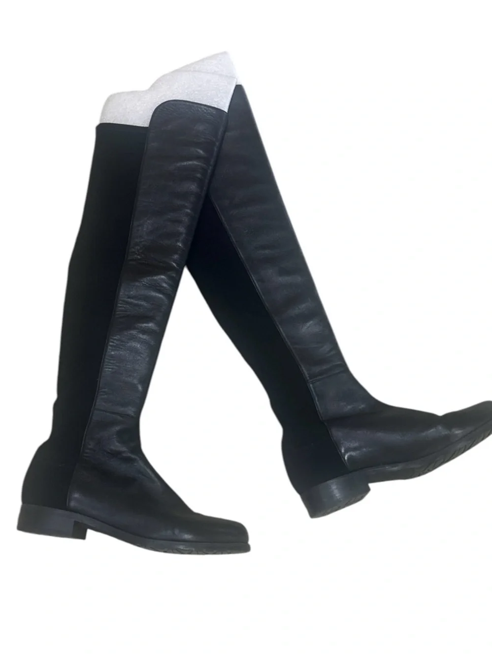 Stuart Weitzman Black Over-the-Knee Leather & stretch Boots size 6 5