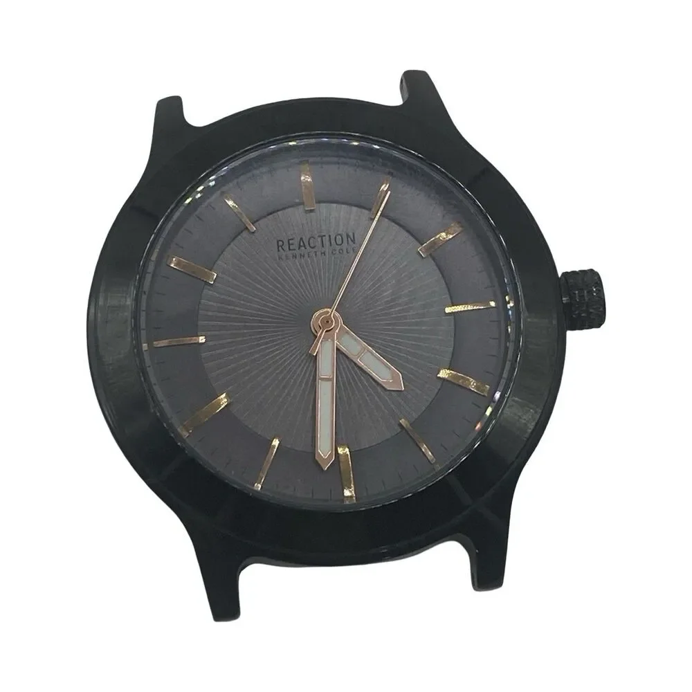 Kenneth Cole Reaction Men's Black Watch RK50522002 Clean New Battery No Strap