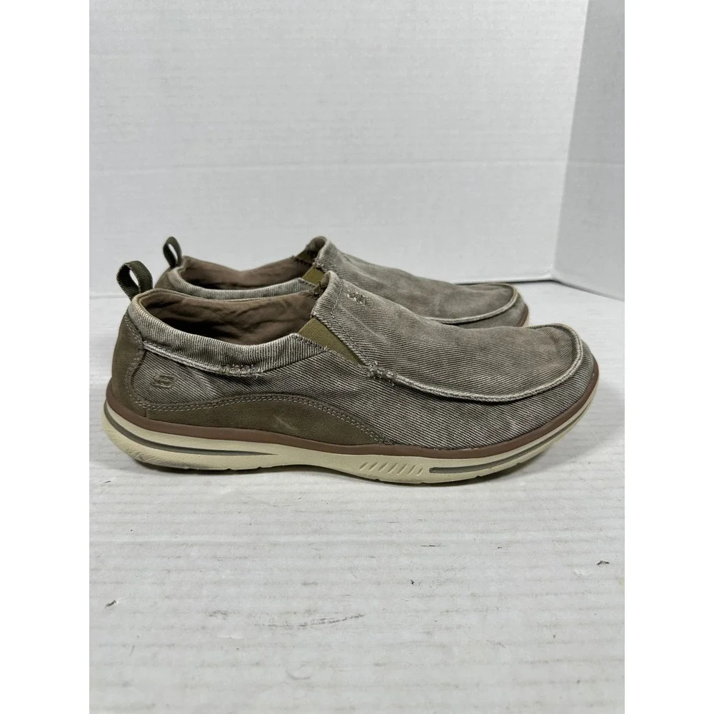 Skechers Relaxed Fit Air-Cooled Memory Foam Mens Slip On Loafers Taupe‎ 64654 11